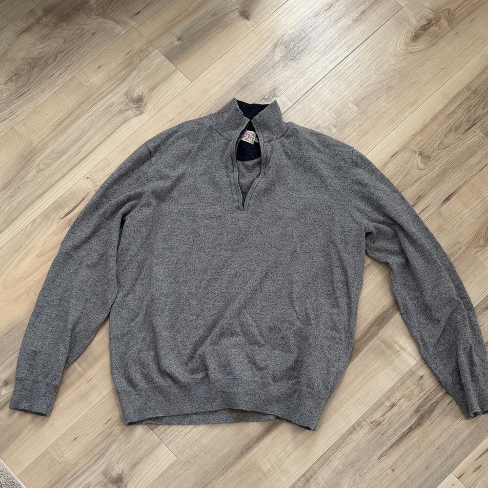Faherty Gray Zip Up Men's Sweater
